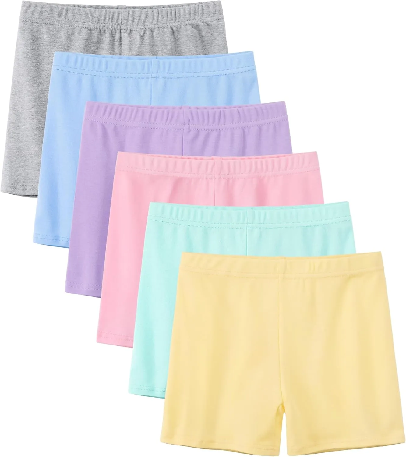 6 Pack Cotton Girls Bike Shorts Girls Shorts Kids Clothes Cartwheel Under Dress Breathable Multi-Color