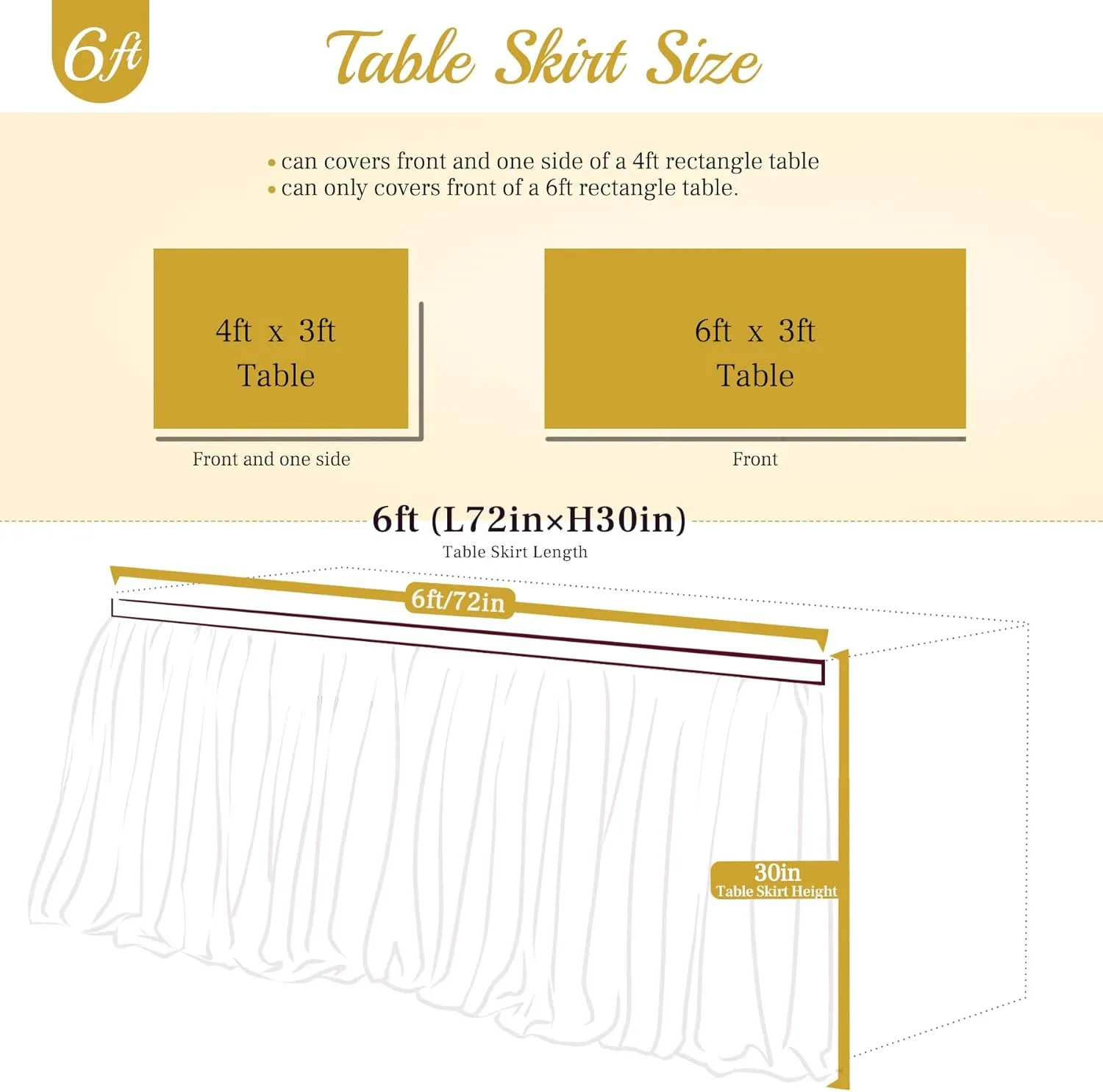 6ft Lavender Tulle Table Skirts for Rectangle Tables or Round Tables Lavender Ruffle Tutu Tablecloth for Girls Baby Shower Birthday Party Wedding Cake Dessert Table Decorations
