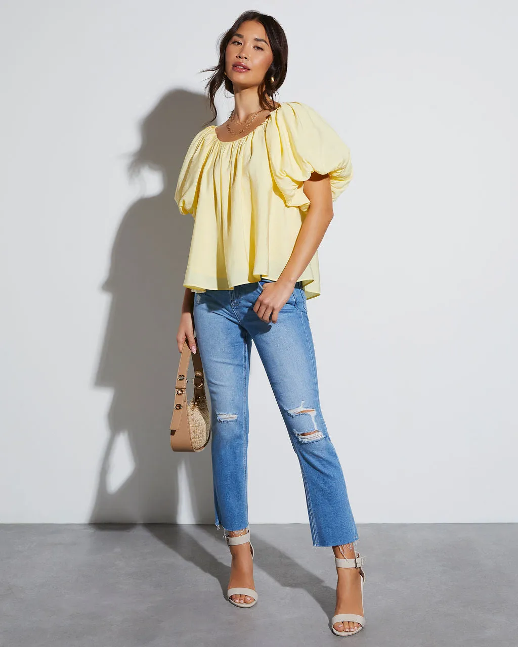 Arlene Relaxed Puff Sleeve Blouse