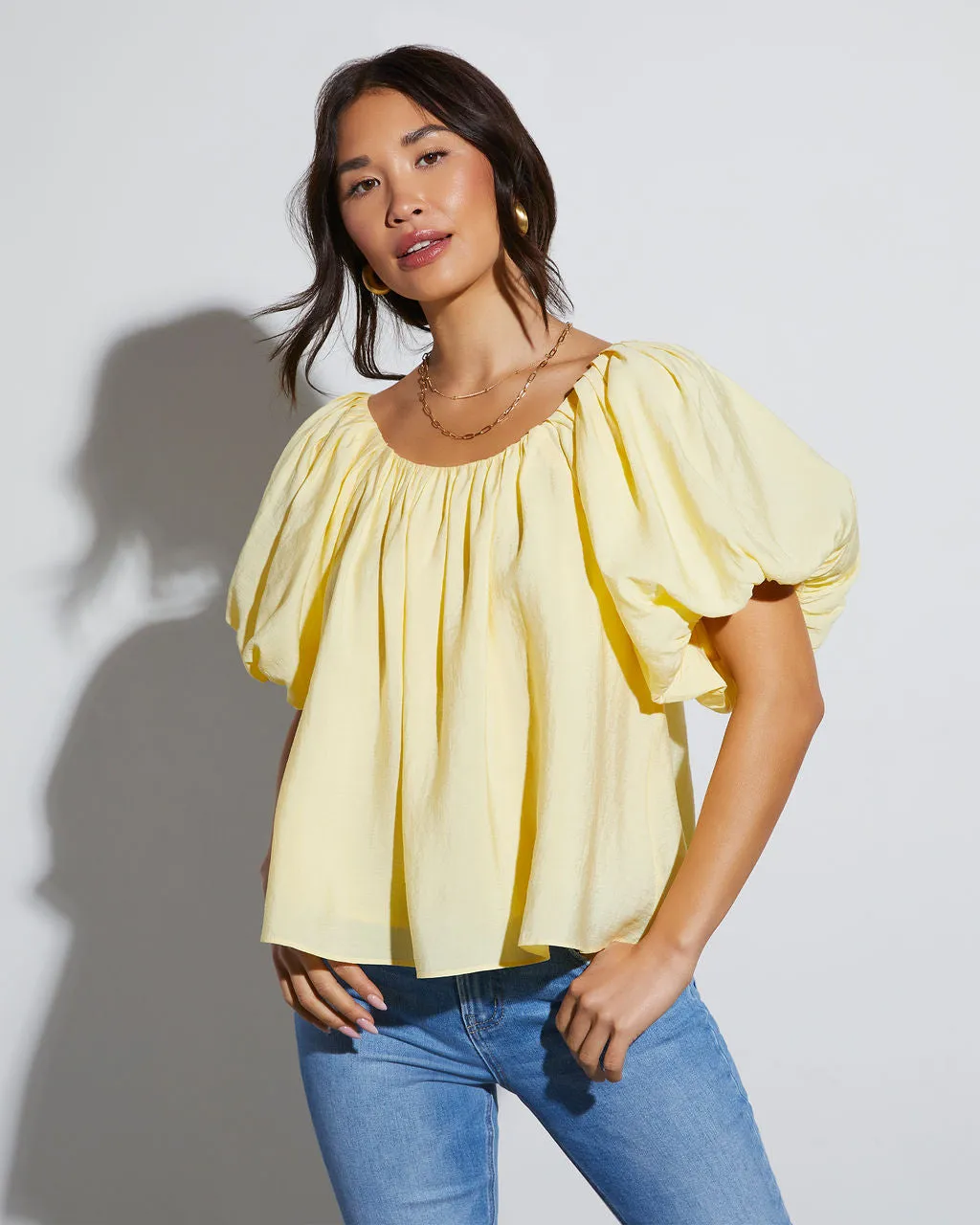 Arlene Relaxed Puff Sleeve Blouse