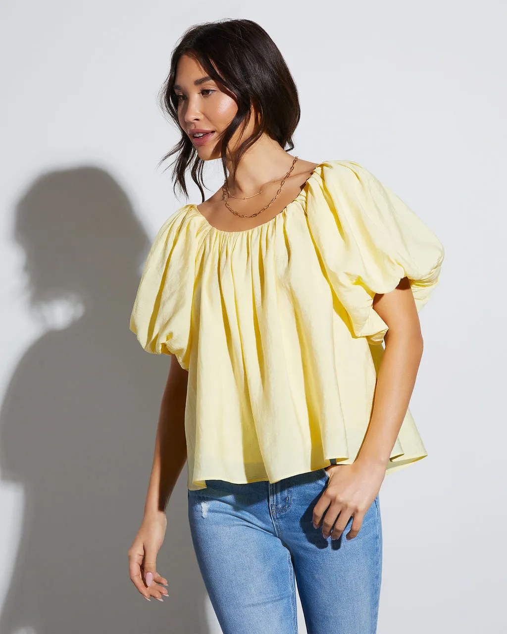Arlene Relaxed Puff Sleeve Blouse