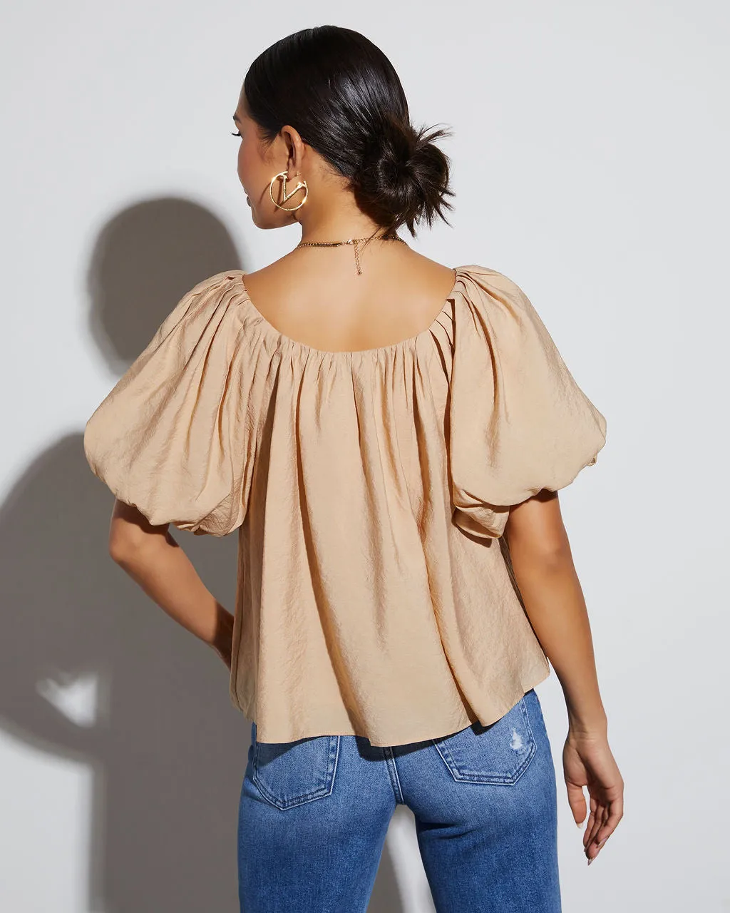 Arlene Relaxed Puff Sleeve Blouse