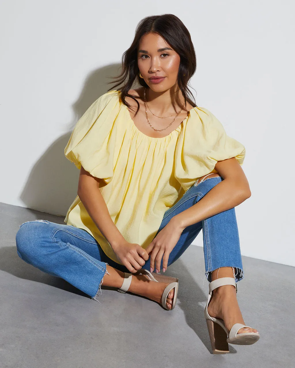 Arlene Relaxed Puff Sleeve Blouse