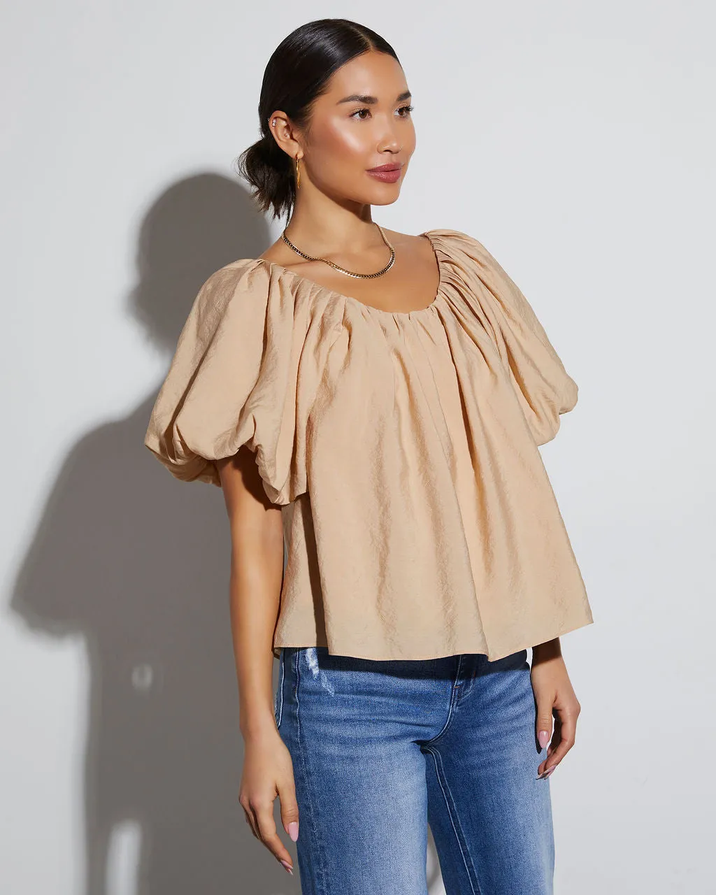 Arlene Relaxed Puff Sleeve Blouse