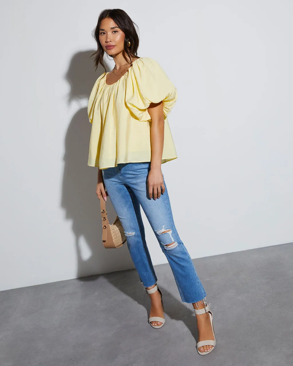 Arlene Relaxed Puff Sleeve Blouse