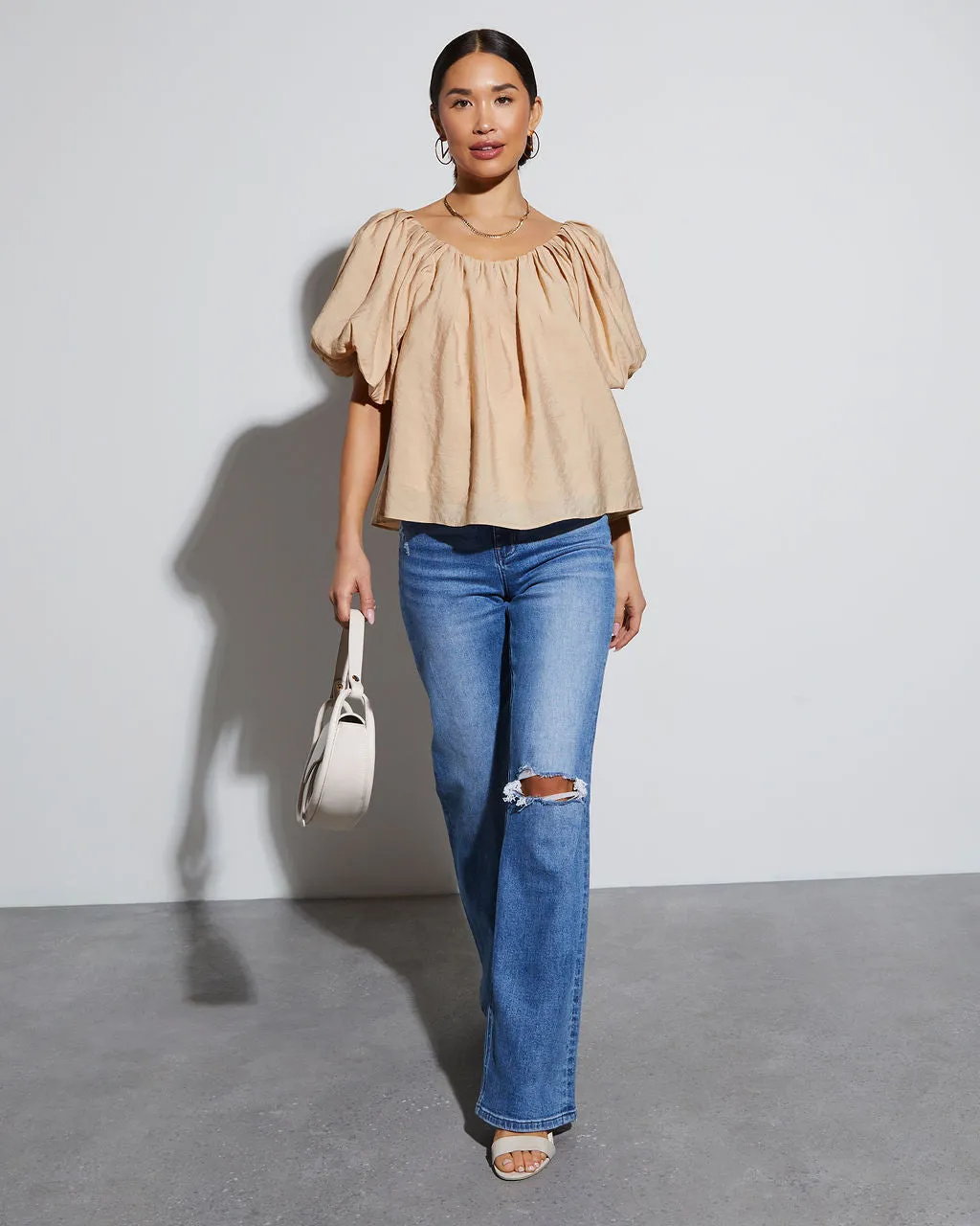 Arlene Relaxed Puff Sleeve Blouse