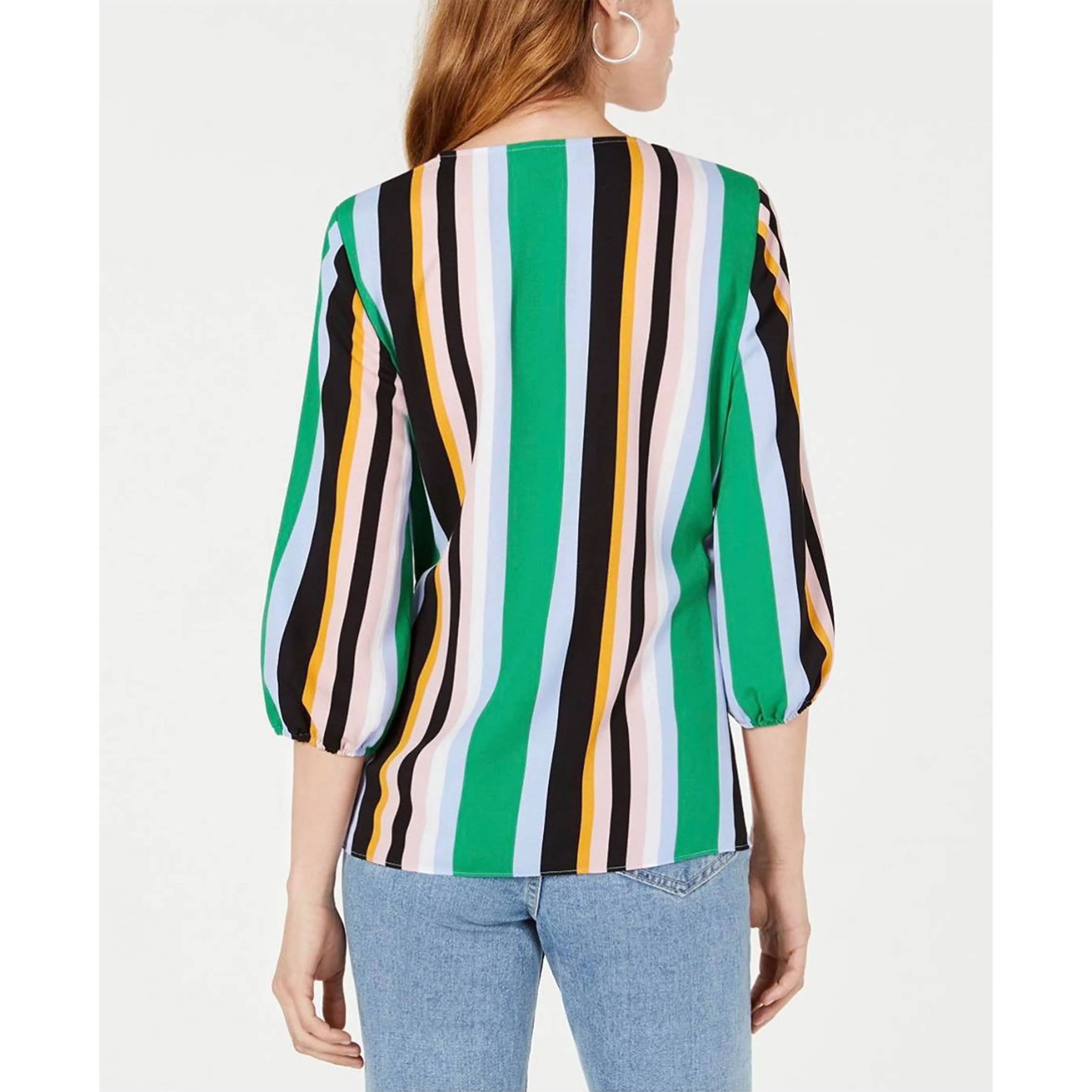 Bar III Striped Wrap Blouse (Small)