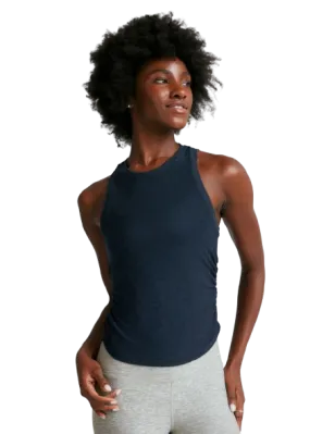Beyond Yoga Featherweight Your Fit Shirred Tank - Nocturnal Navy