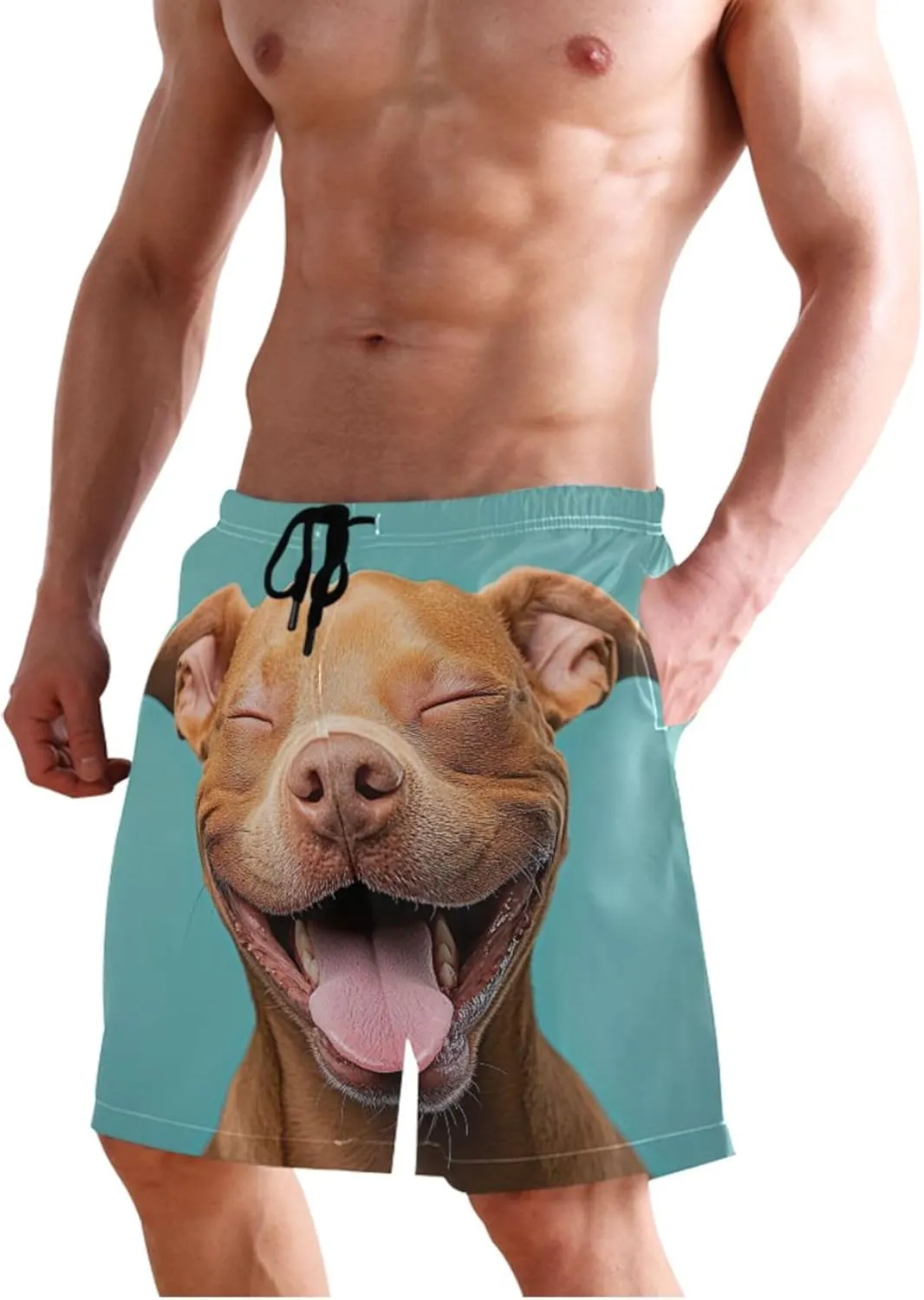 Chic Poodle Grooming Art Swimming Men Shorts Custom Swim Trunks for Men Swimwear with Mesh Liner S