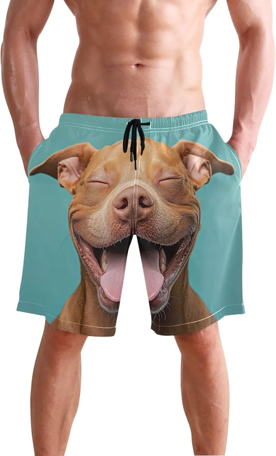 Chic Poodle Grooming Art Swimming Men Shorts Custom Swim Trunks for Men Swimwear with Mesh Liner S