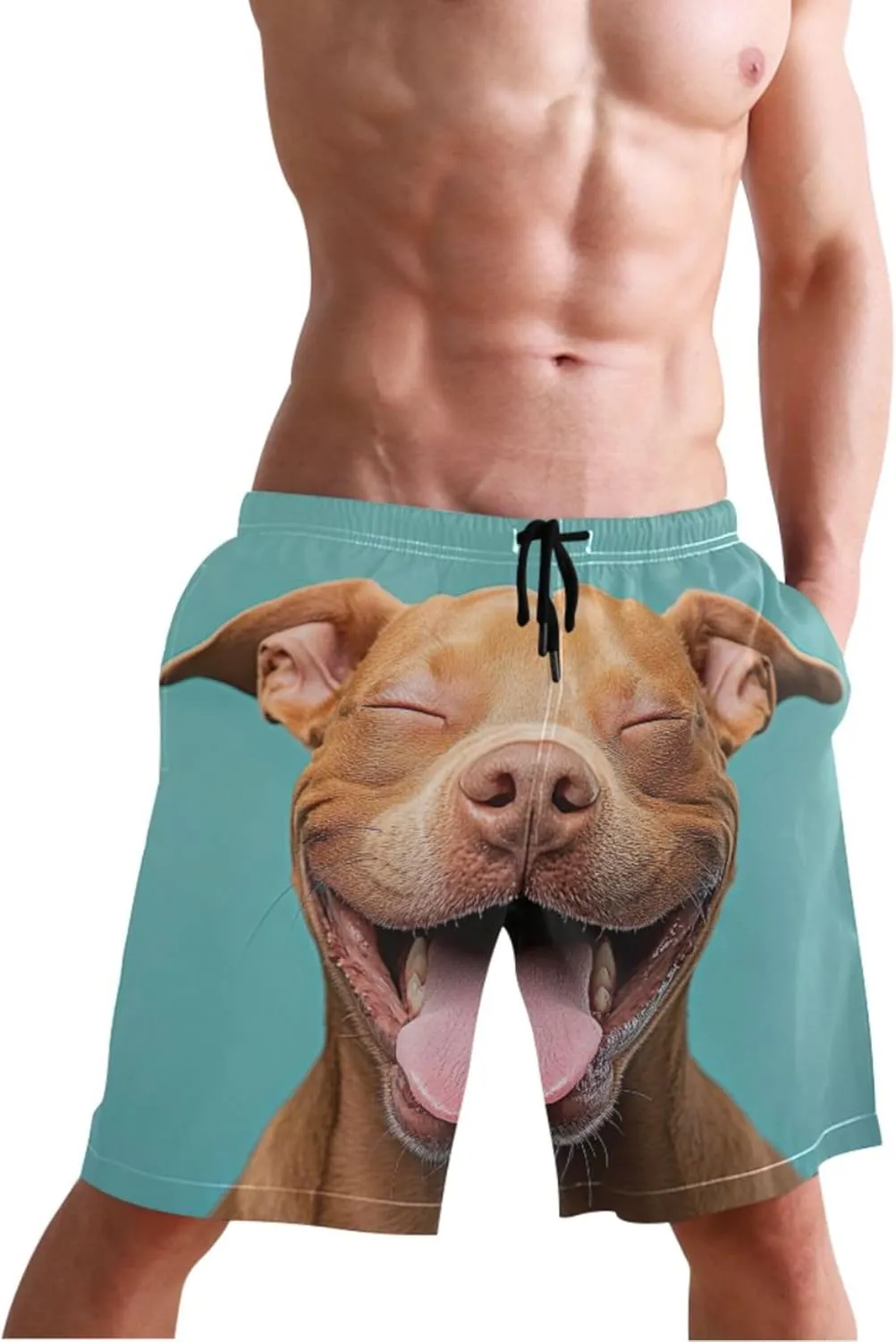 Chic Poodle Grooming Art Swimming Men Shorts Custom Swim Trunks for Men Swimwear with Mesh Liner S