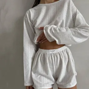 Chic pullover top and shorts outfit