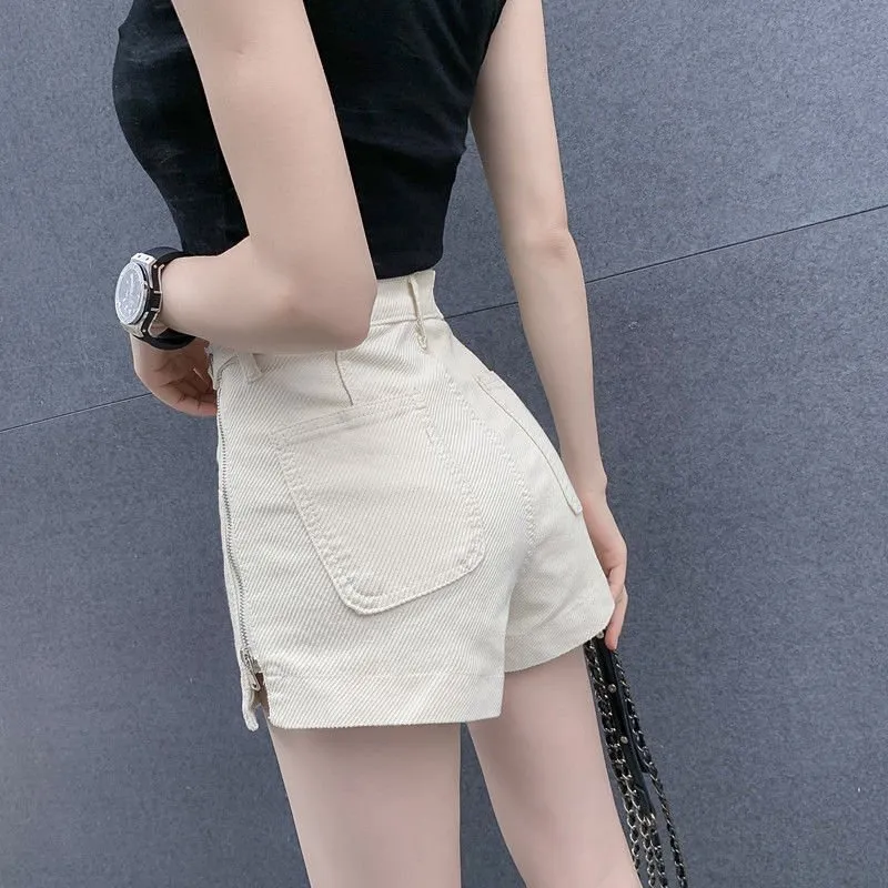 Chic Side Zipper High Waste Skort Shorts