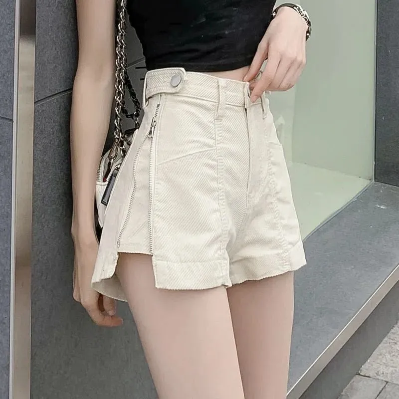 Chic Side Zipper High Waste Skort Shorts