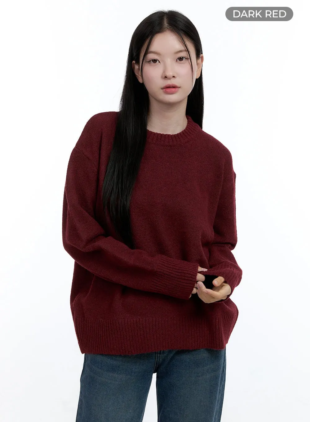 Comfy Wool Round-Neck Pullover OO429