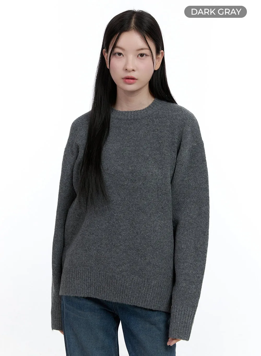Comfy Wool Round-Neck Pullover OO429