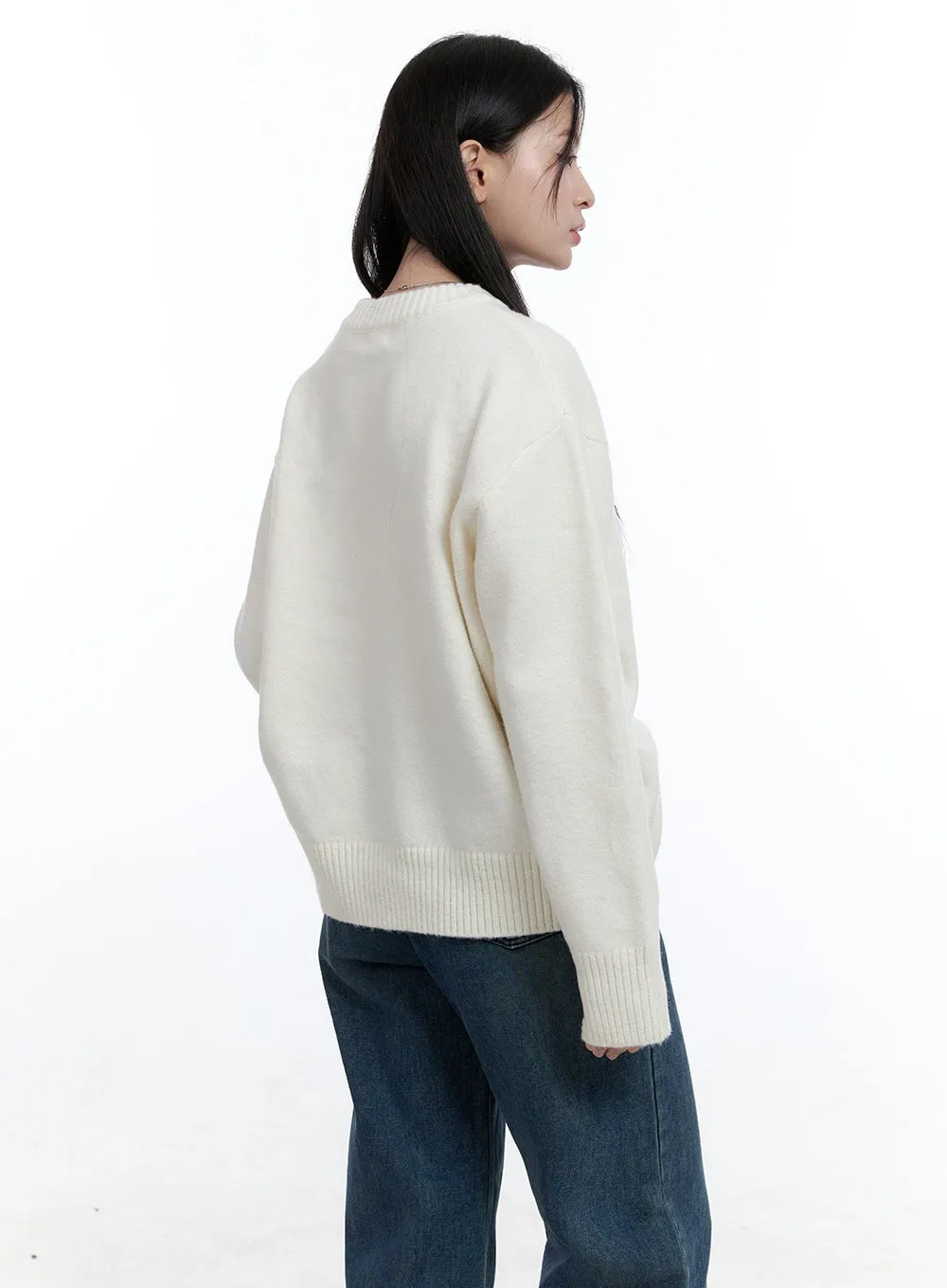 Comfy Wool Round-Neck Pullover OO429