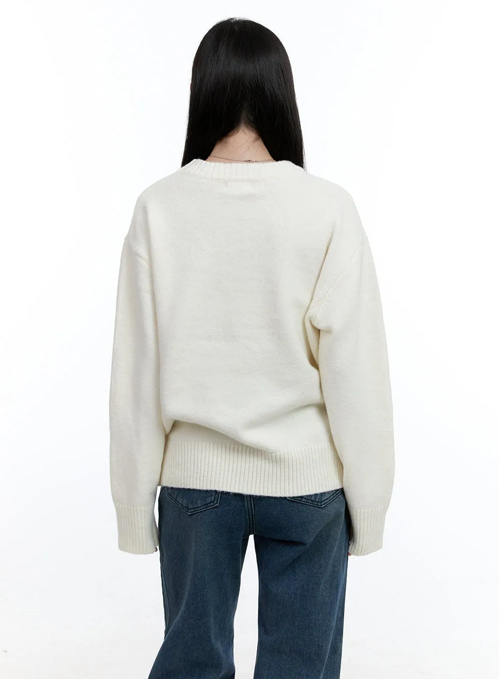 Comfy Wool Round-Neck Pullover OO429
