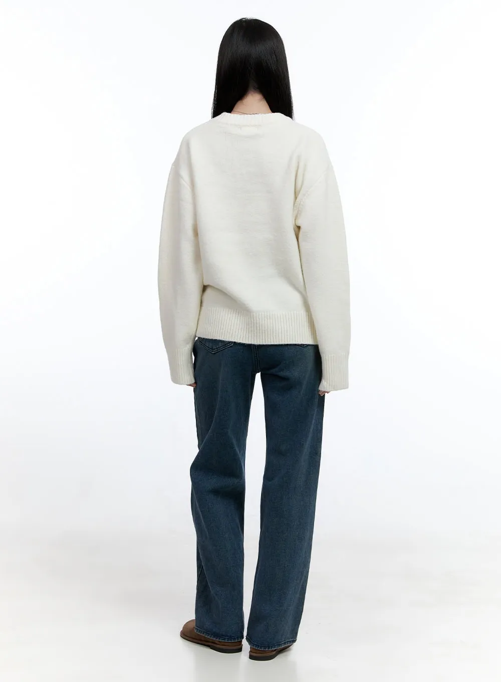 Comfy Wool Round-Neck Pullover OO429
