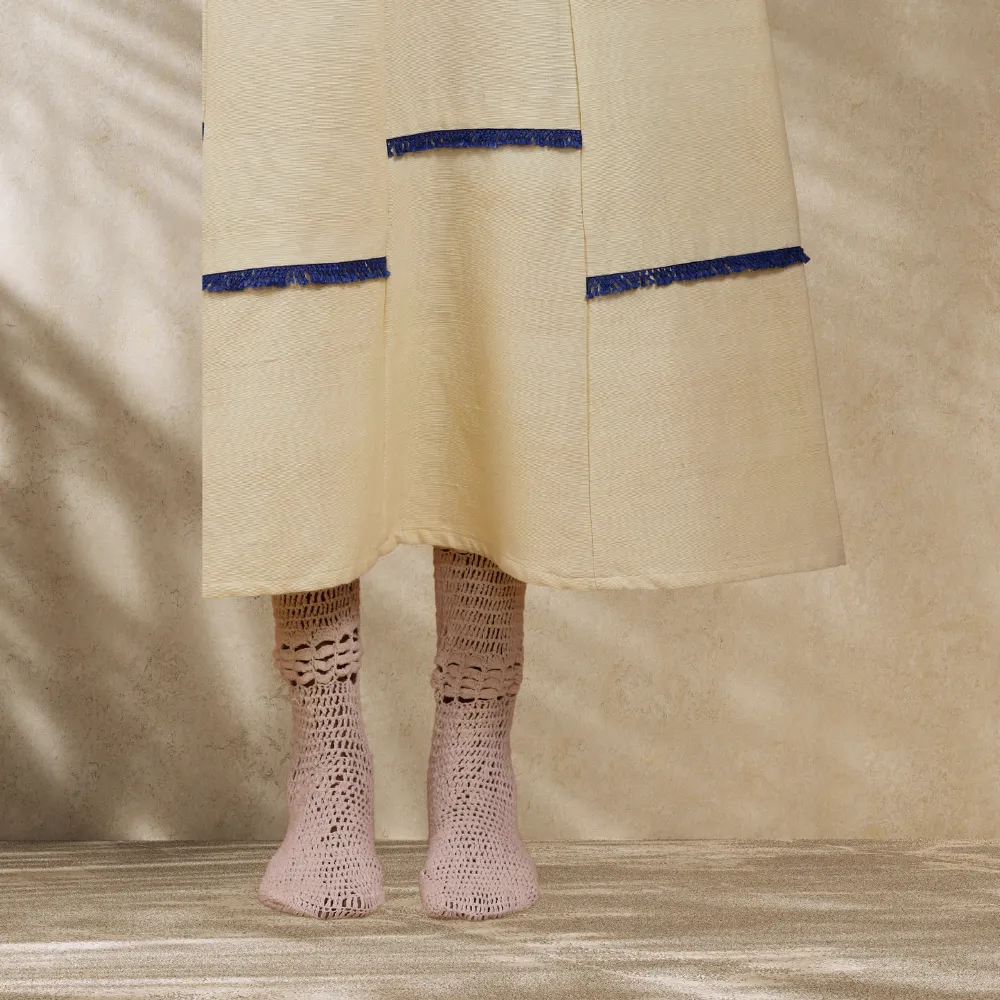 Ecru Dress | Day Wear | Meticulously Designed | Breathable Cotton