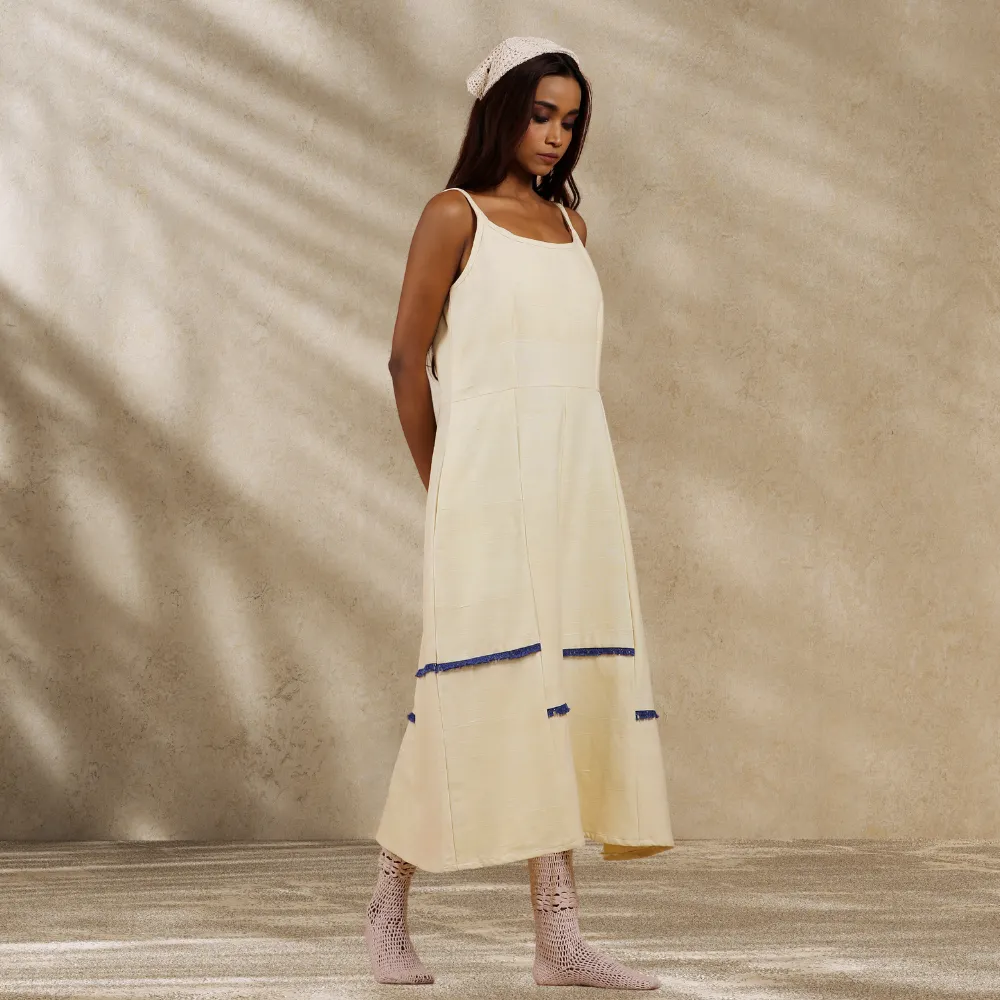 Ecru Dress | Day Wear | Meticulously Designed | Breathable Cotton