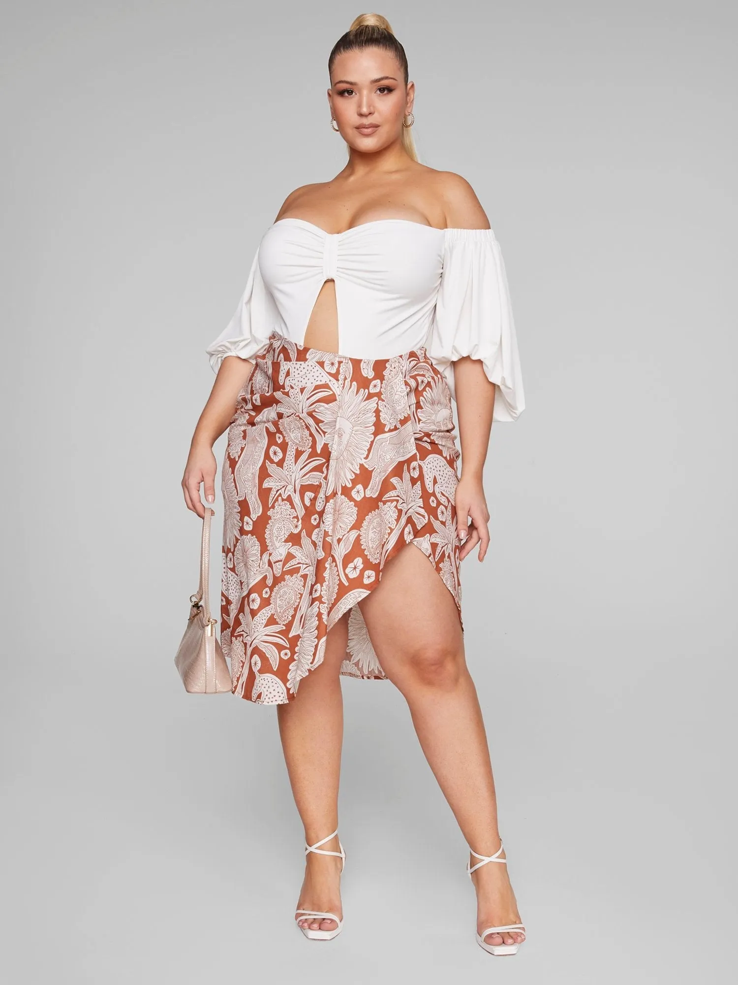 Fashion To Figure - Blythe Faux Wrap Printed Skirt