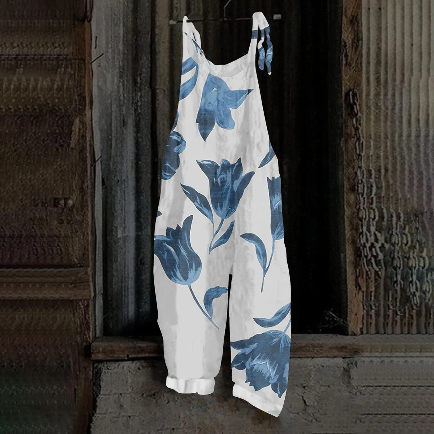 Floral Jumpsuits for Women, Spring Loose Beach Fashion Boho Casual Womens Romper