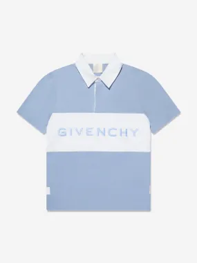 Givenchy Boys Embroidered Logo Polo Shirt in Blue