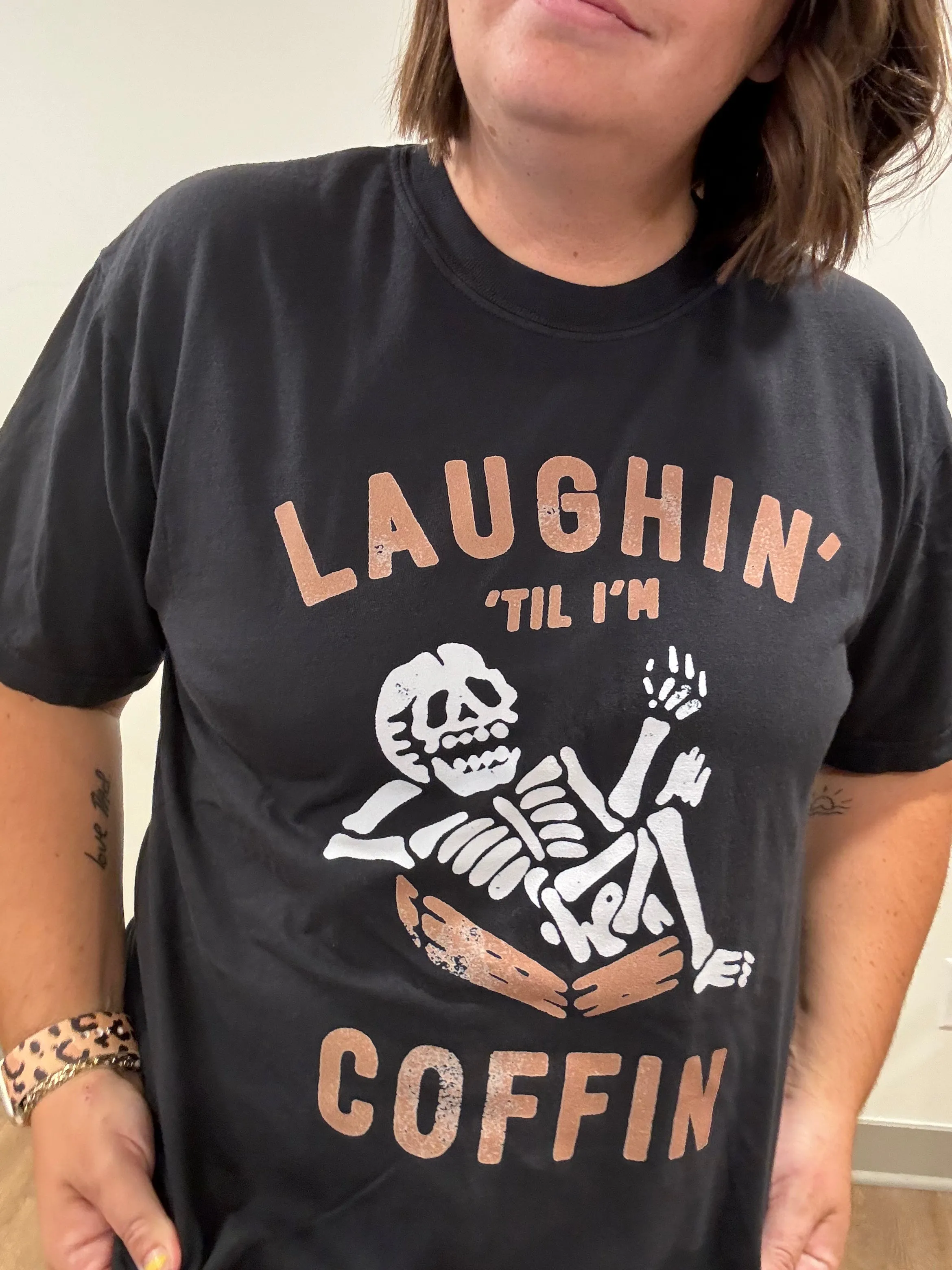 Halloween Skeleton Coffin Tee