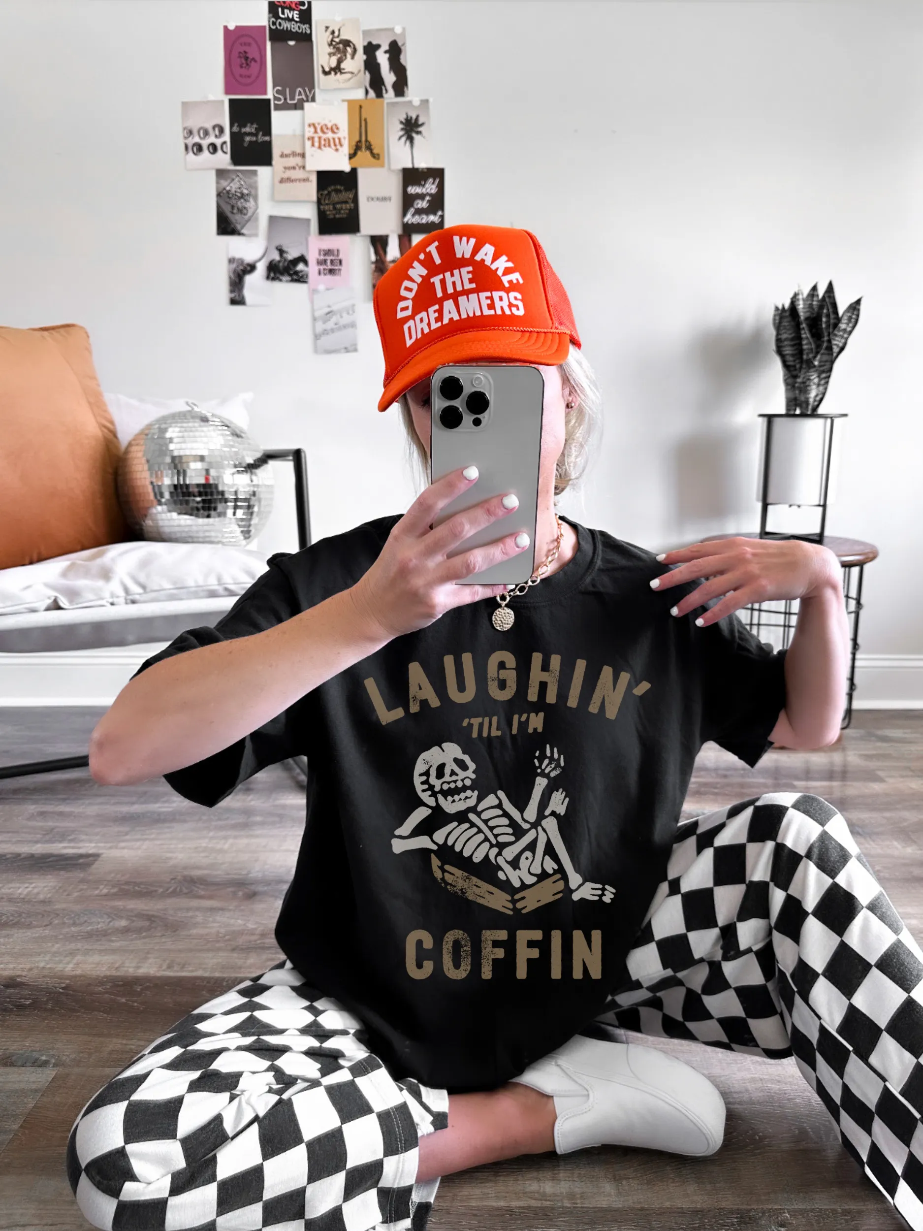 Halloween Skeleton Coffin Tee