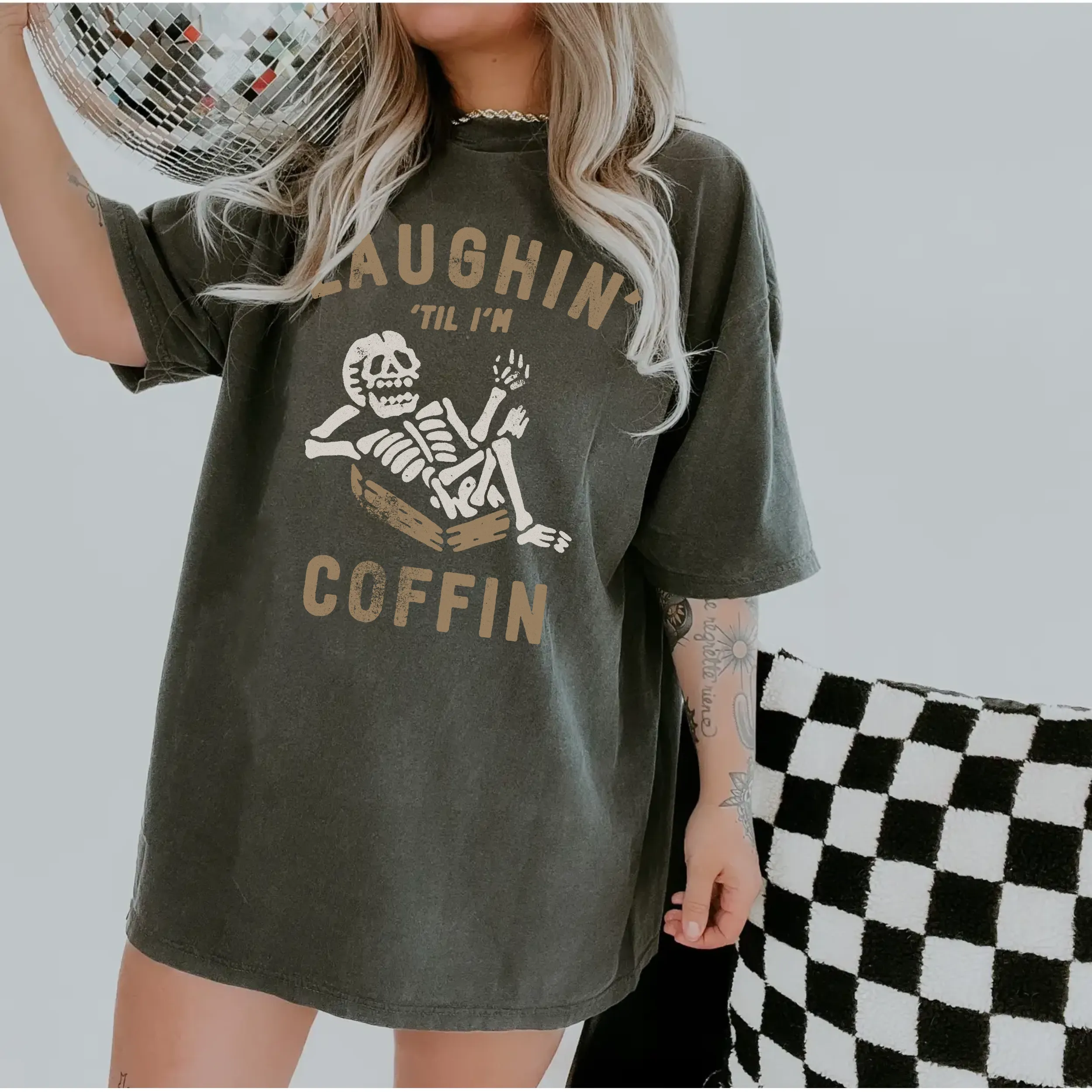 Halloween Skeleton Coffin Tee