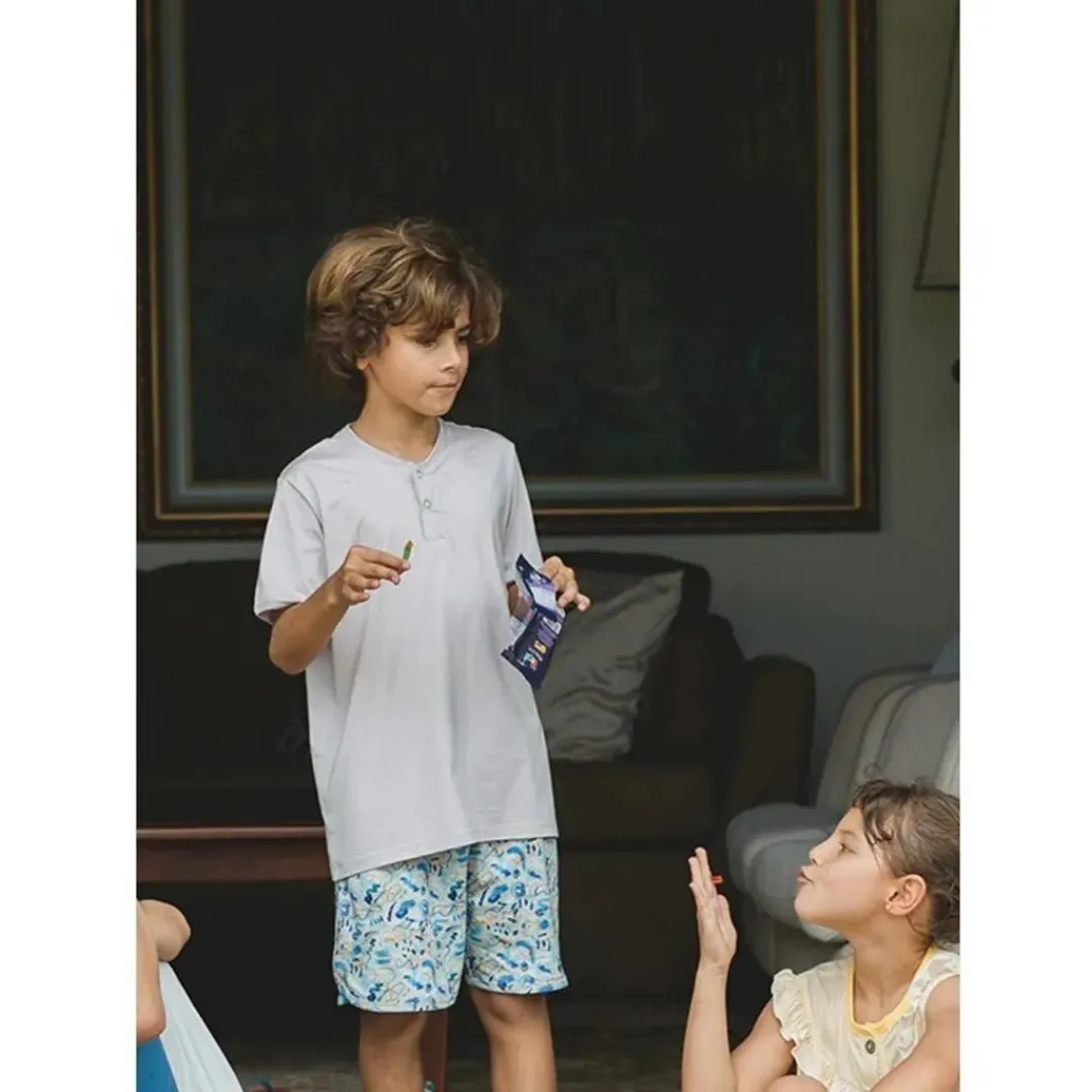 Hamako Tencel Kids Casual Tee - Pure Water