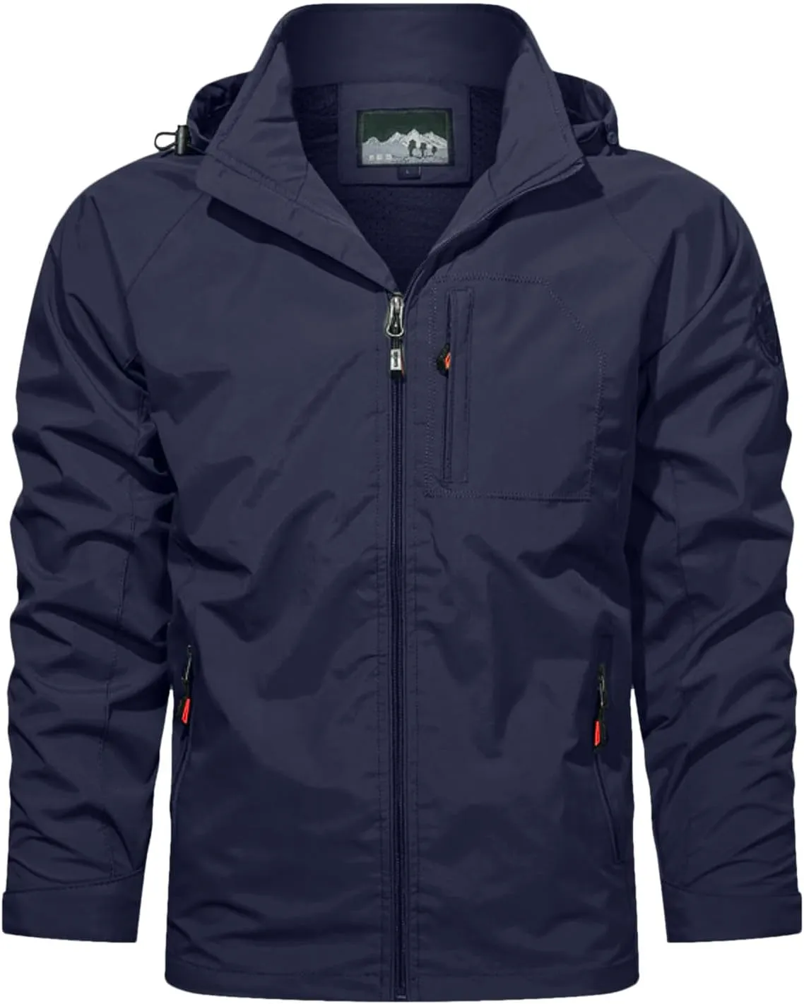 Hiking Rain Jacket Blouse Men's Windproof Jacket Lightweight Windbreaker Bomber Jackets Snowboarding Hooded Coat