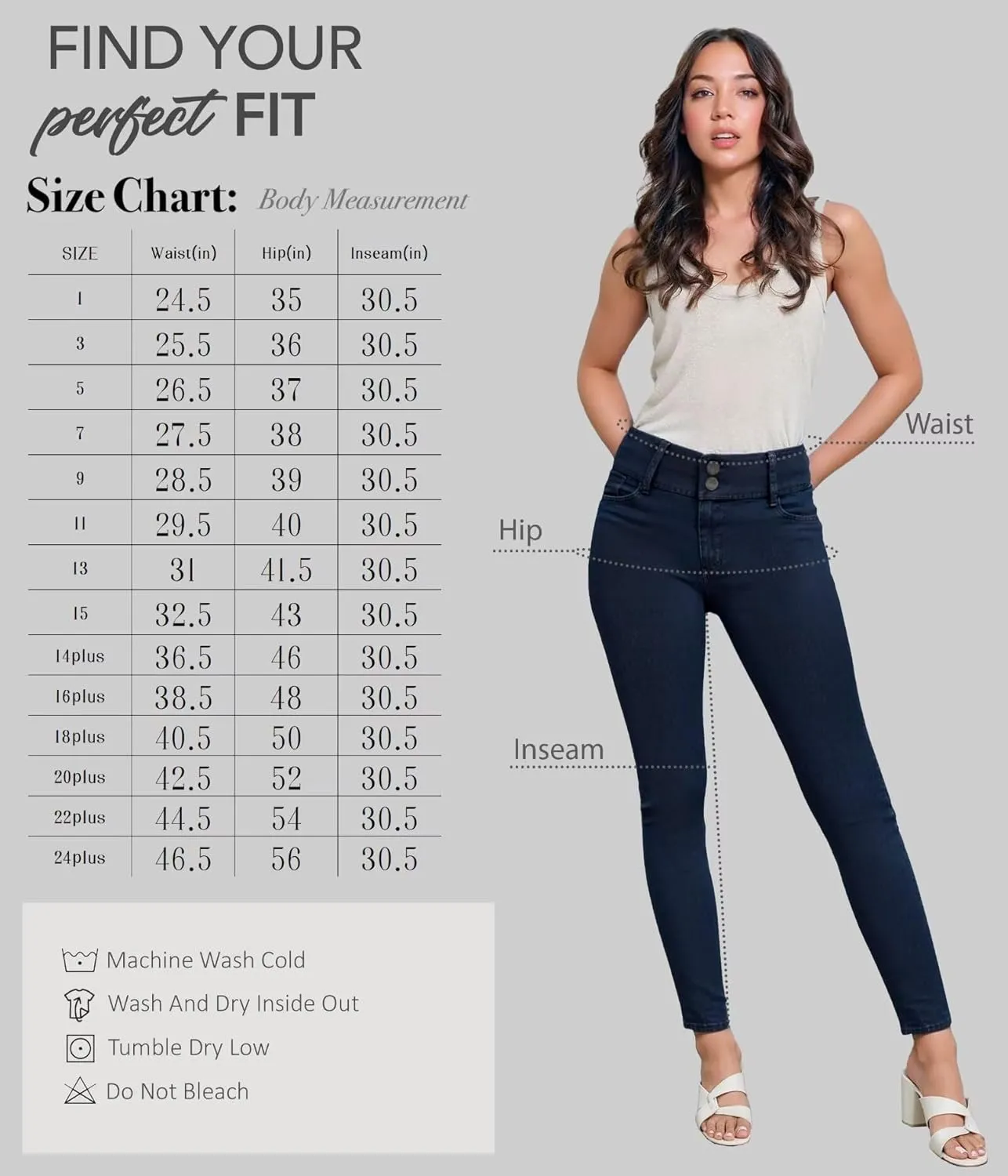 Hybrid & Company Women's Butt Lift V2 Super Comfy Stretch Denim Skinny Jeans