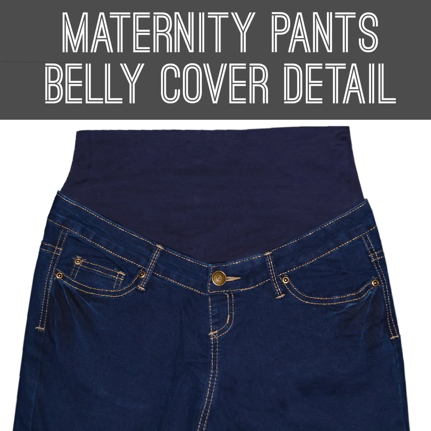 Hybrid & Company Women's Maternity Denim Shorts Over The Belly Comfy Skinny Bermuda Jeans