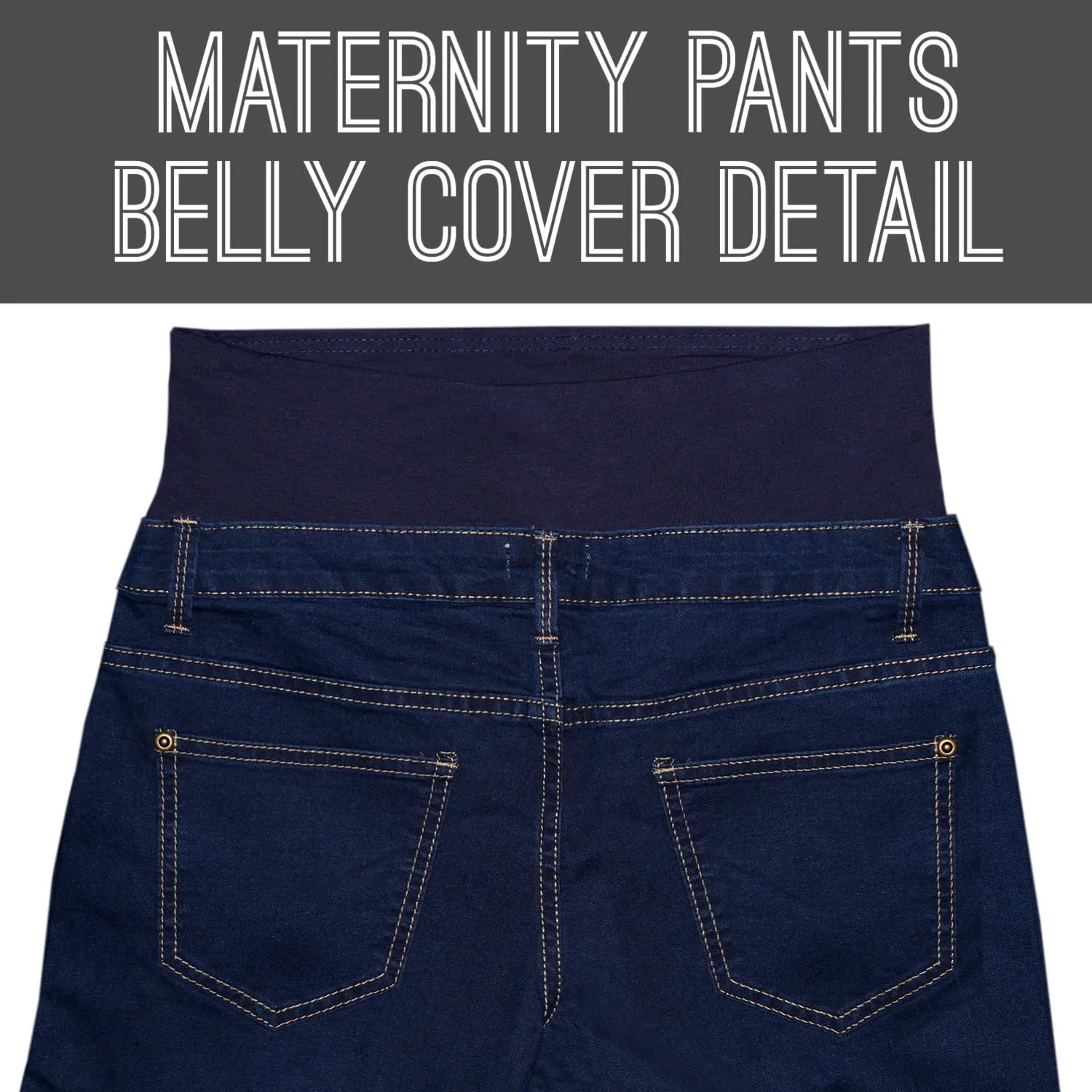 Hybrid & Company Women's Maternity Denim Shorts Over The Belly Comfy Skinny Bermuda Jeans