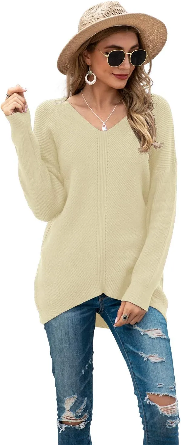 Iandroiy Women's Batwing Sleeve Off Shoulder Loose Oversized Baggy Tops Sweater Pullover Casual Blouse T-Shirt