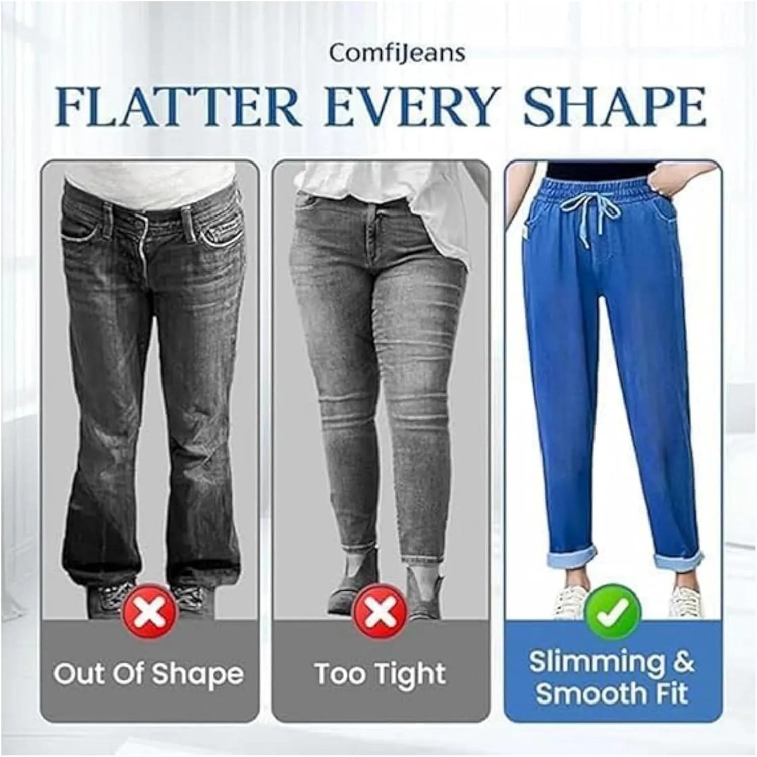 Janemore Jeans, Comfy Pants for Women, Aromia Jeans Older Woman, ComfiJeans - High Waist Ultra-Stretch Mom Pants