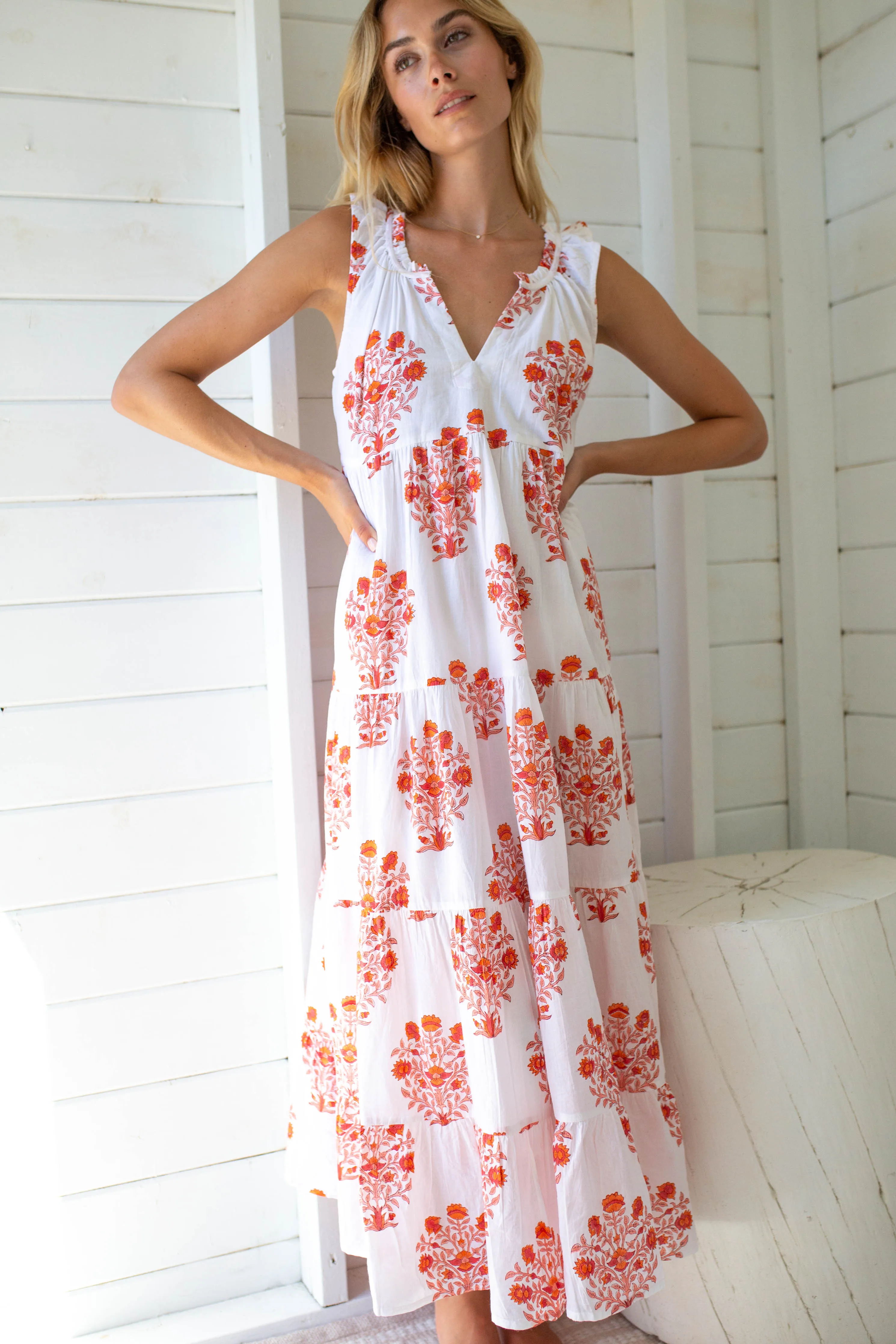 Jillian Maxi Dress - Beach Rose Gardenia
