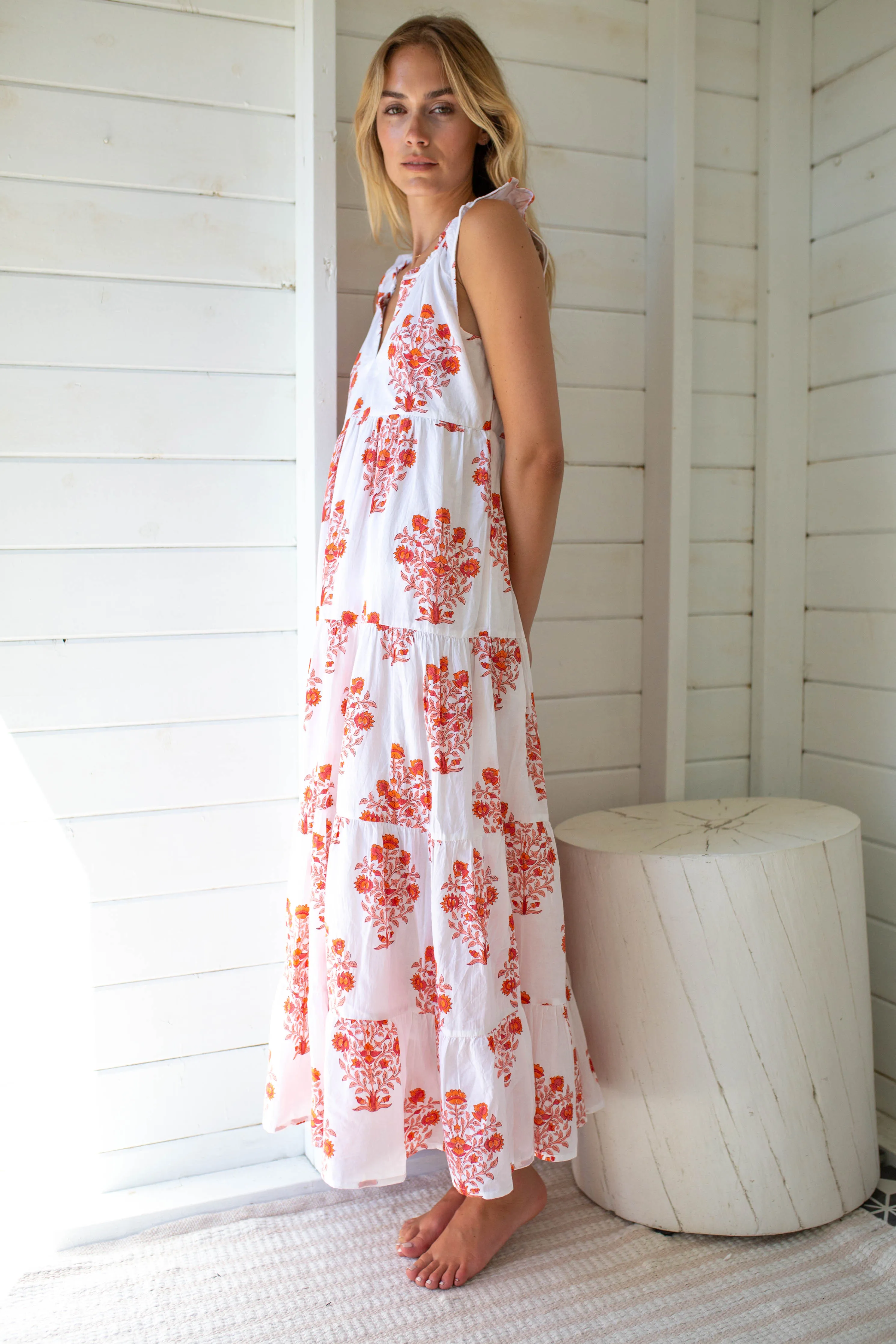Jillian Maxi Dress - Beach Rose Gardenia