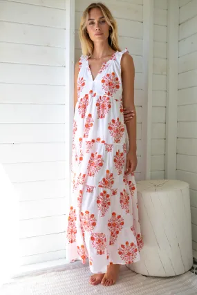 Jillian Maxi Dress - Beach Rose Gardenia