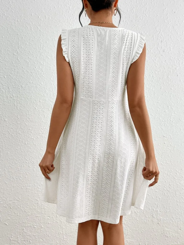Knitted Jacquard Short Beach Dress