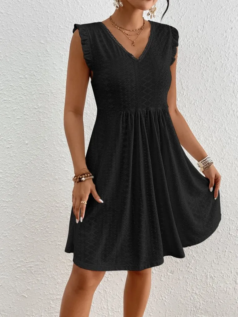 Knitted Jacquard Short Beach Dress