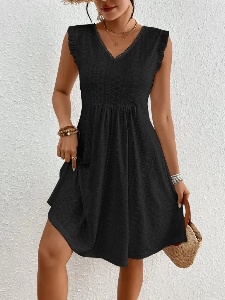 Knitted Jacquard Short Beach Dress