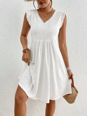 Knitted Jacquard Short Beach Dress