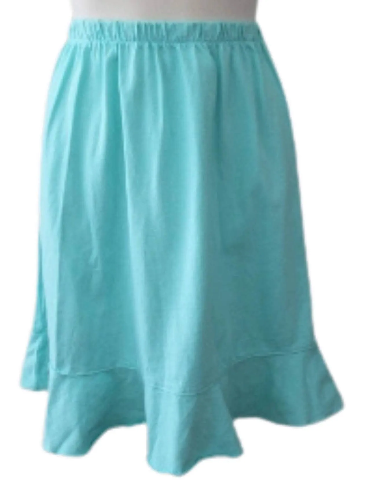 Light Spring Sea Glass Knit Ruffle Skirt