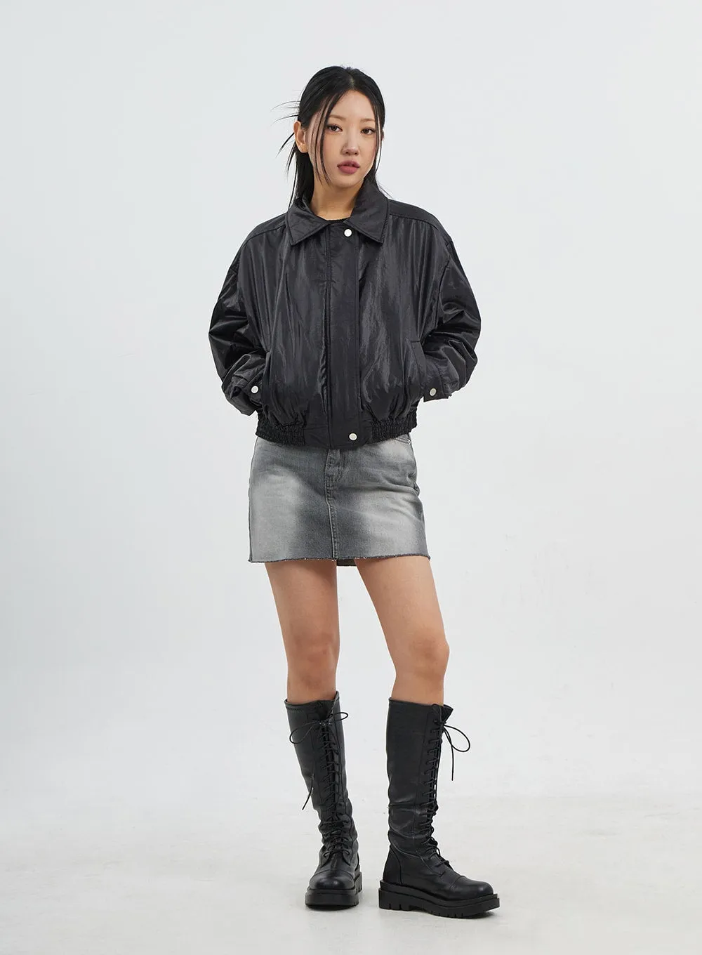 Light Wash Denim Mini Skirt CJ318