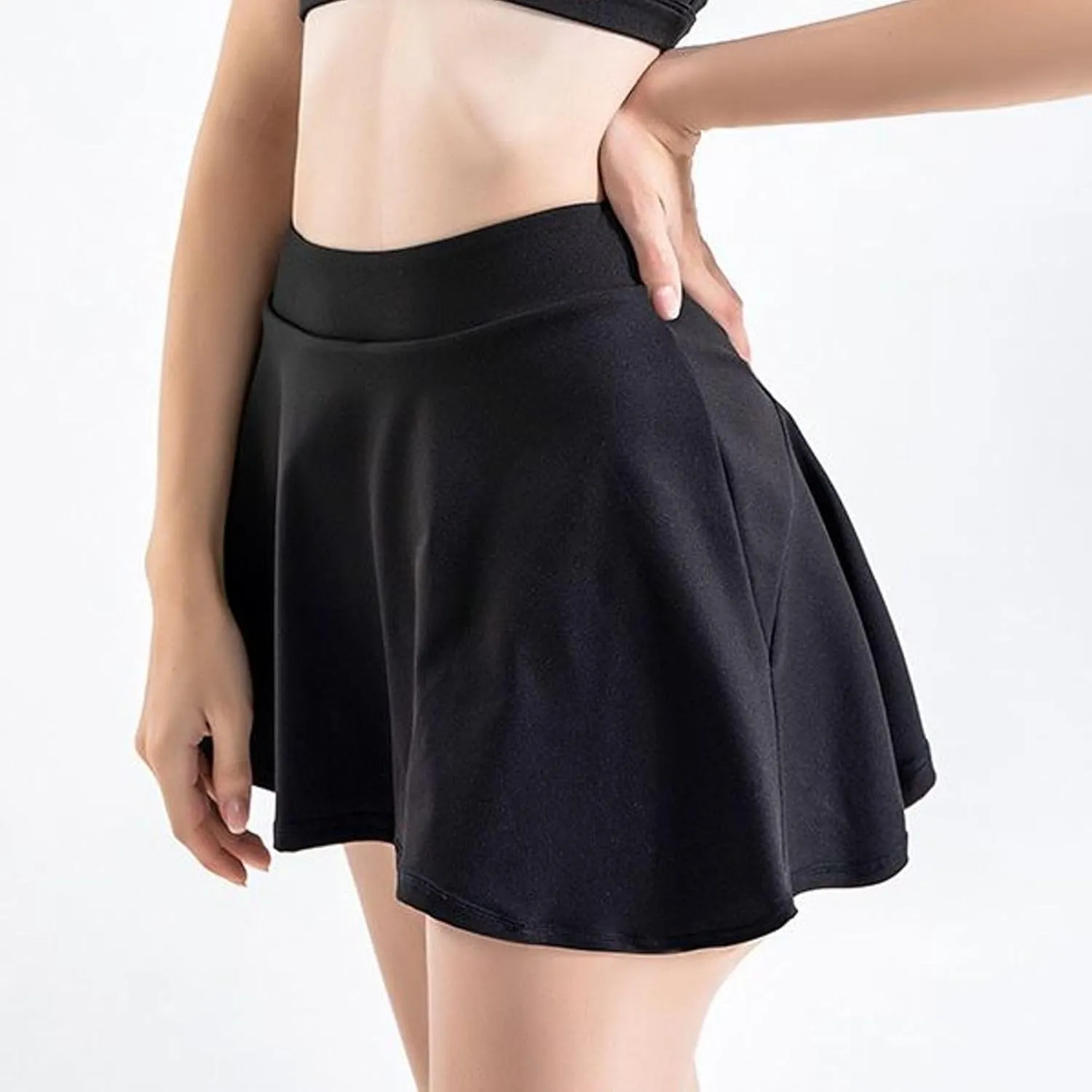 Lu's Chic Women's Athletic Skorts Quick Dry Fit Running Gym Shorts High Waisted Ruffle Flowy Golf Tennis Skirts w/Pockets