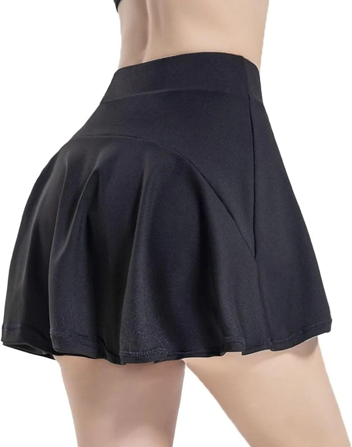 Lu's Chic Women's Athletic Skorts Quick Dry Fit Running Gym Shorts High Waisted Ruffle Flowy Golf Tennis Skirts w/Pockets