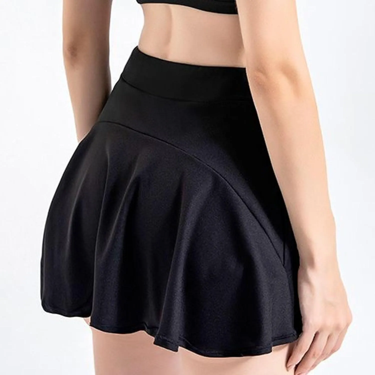 Lu's Chic Women's Athletic Skorts Quick Dry Fit Running Gym Shorts High Waisted Ruffle Flowy Golf Tennis Skirts w/Pockets